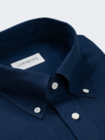 Navy Irish Linen Shirt - Image 4