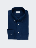 Navy Irish Linen Shirt