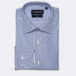 Medium Blue Texture Stripe | Easy Iron