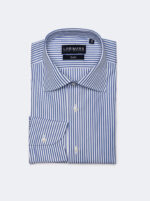 Medium Blue Texture Stripe | Easy Iron