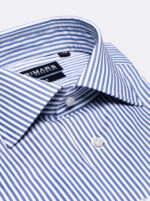 Medium Blue Texture Stripe | Easy Iron - Image 3