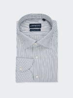 White & Navy Pinstripe Dress Shirt