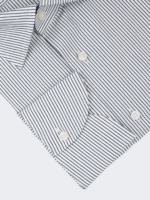 White & Navy Pinstripe Dress Shirt - Image 2