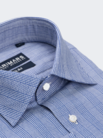 Blue Micro Grid Dress Shirt - Image 4