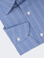 Blue Micro Grid Dress Shirt - Image 2