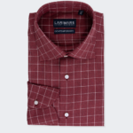 Burgundy Windowpane Check Shirt