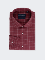 Burgundy Windowpane Check Shirt