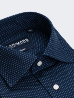 Navy Micro Dot Dress Shirt - Image 4