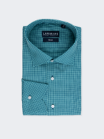 Teal Micro Check Dress Shirt