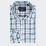 Teal & White Plaid Dress Shirt