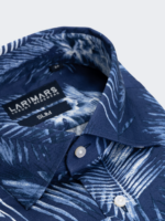Navy Tropical Print Shirt - Image 4