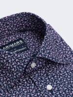 Navy Abstract Print Dress Shirt - Image 4