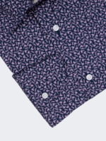 Navy Abstract Print Dress Shirt - Image 2