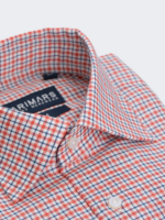 Red & Blue Micro Check Dress Shirt - Image 4
