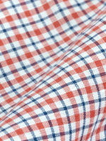Red & Blue Micro Check Dress Shirt - Image 3