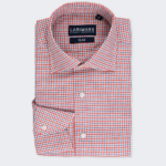 Red & Blue Micro Check Dress Shirt